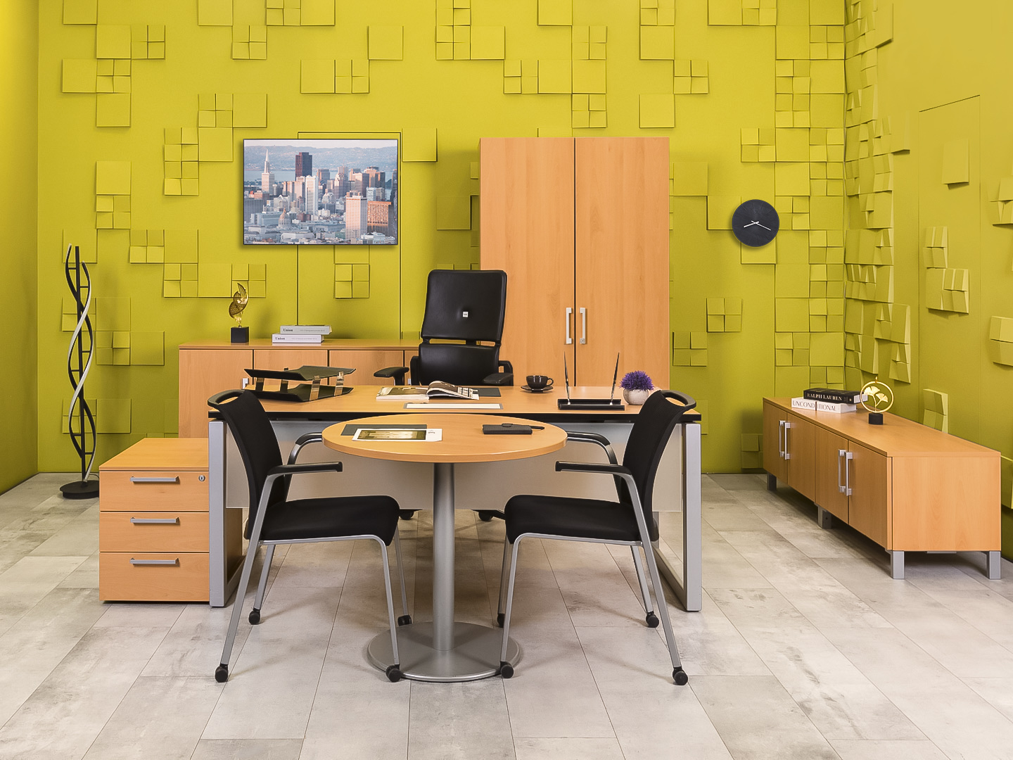 Кабинет руководителя  Steelcase ЛДСП Ольха Франция  КРЛ2-04026