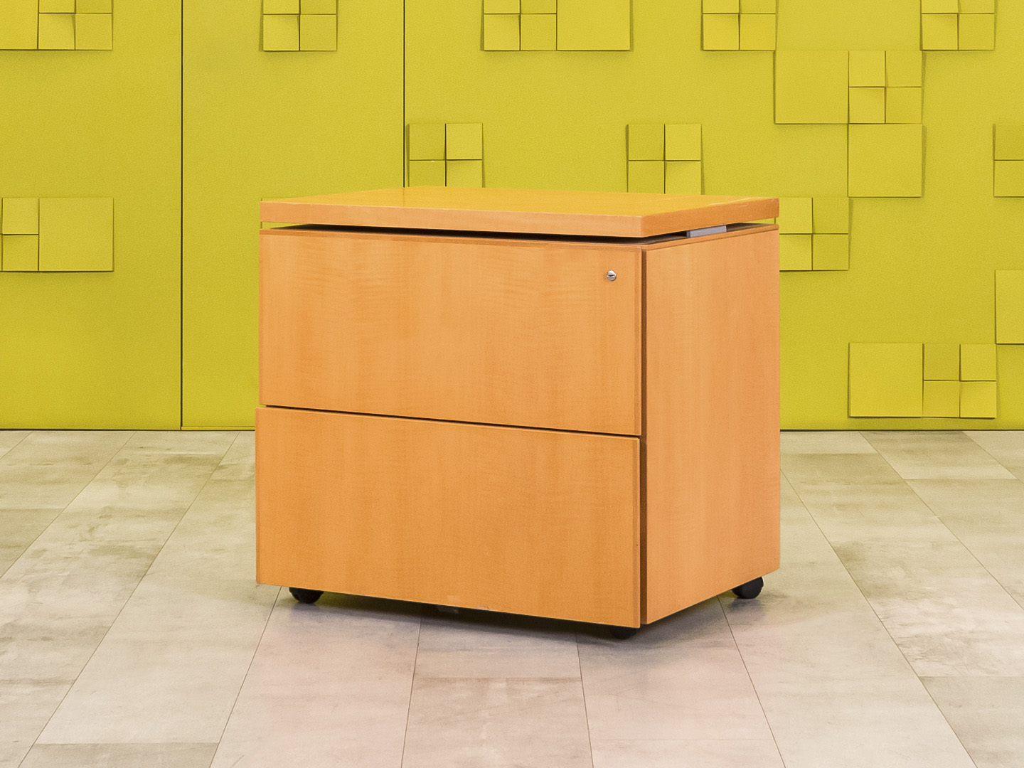 Офисная тумба для оргтехники 800x600x750 ЛДСП Ольха Выдвижные ящики Импорт_ТО2ЯЛ-200923