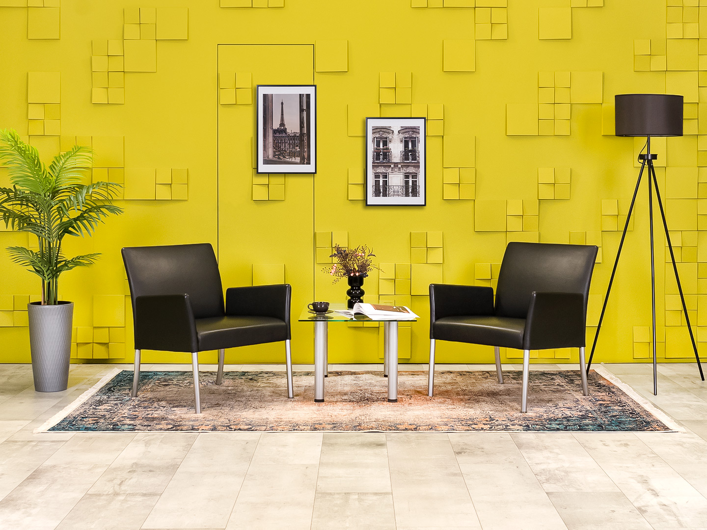 Комплект из 2-х мягких кресел WALTER KNOLL 700x700 Кожа Чёрный Германия_КНКЧК-25051