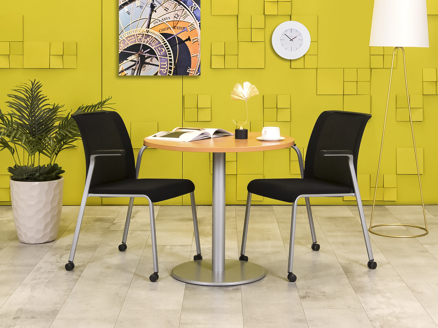 Офисный стол для переговоров Steelcase ЛДСП Ольха Германия  СГОЛ-04026