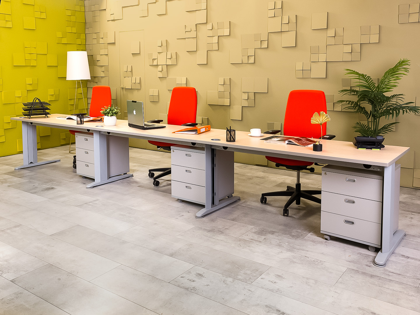 Комплект офисной мебели на 3 человека ЛДСП Зебрано Россия_ГКЗ1-270624