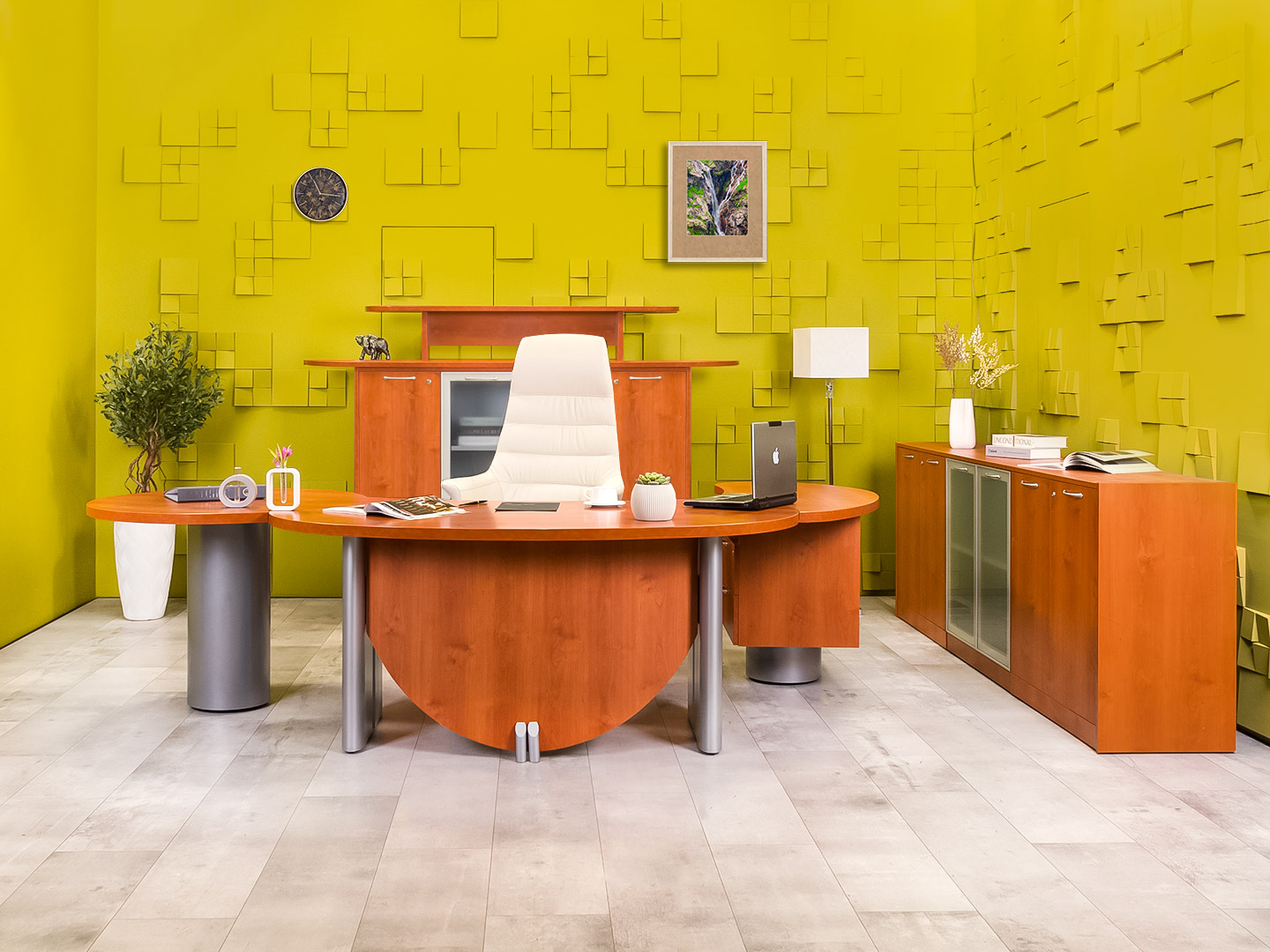 Кабинет руководителя Bosse Luxe Камбио ЛДСП Ольха Россия_КРЛ-291124