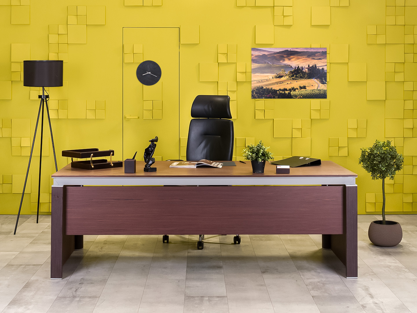 Стол для руководителя HAN 2200x1000 Шпон Венге Италия_СРПЕ-061022