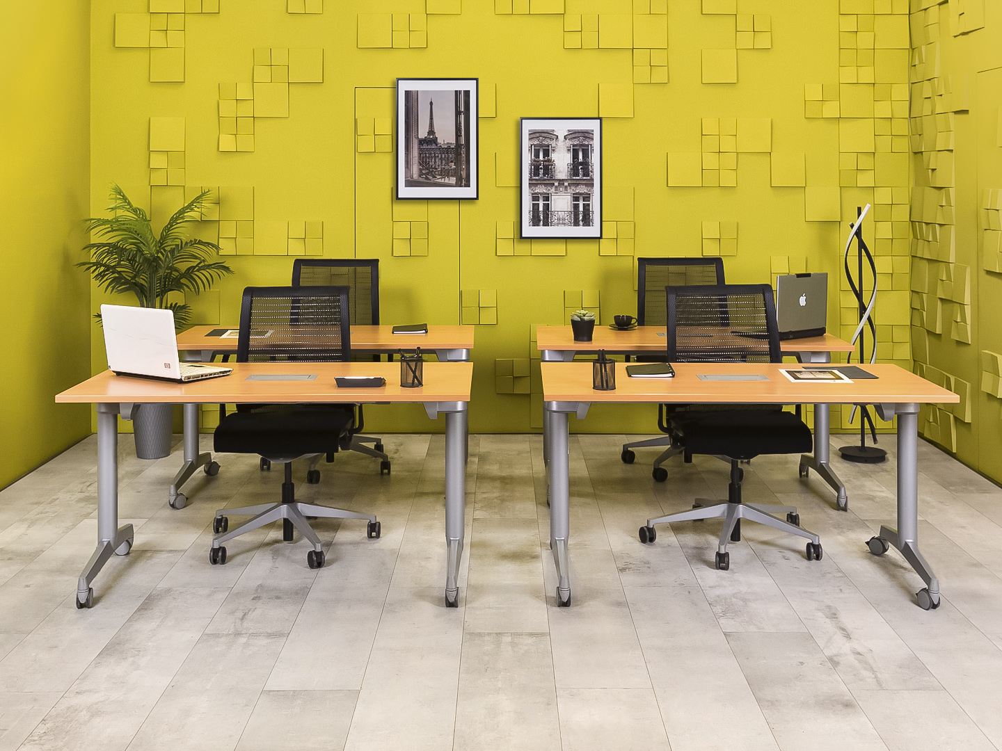 Офисный стол прямой Steelcase ЛДСП Ольха Франция  СППЛ-04026