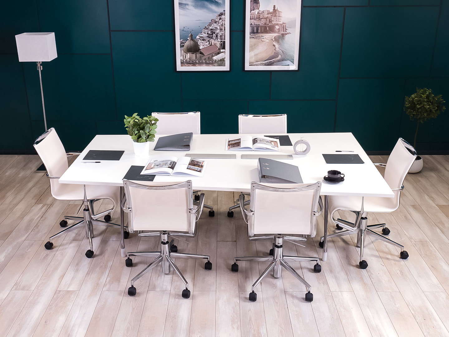 Офисный стол для переговоров Herman Miller 2200x1300x740 ЛДСП Белый США_СГПБ3-260923