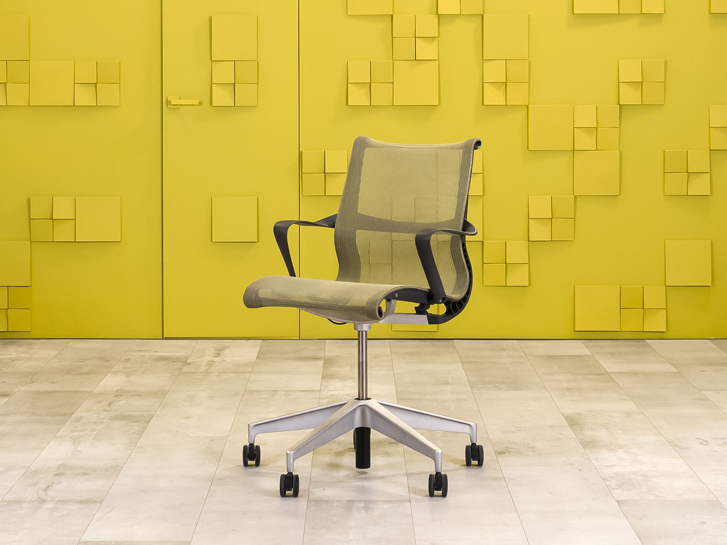 Офисное кресло для персонала на колесах Setu Herman Miller Сетка Зелёный США_КПТЗ-130224