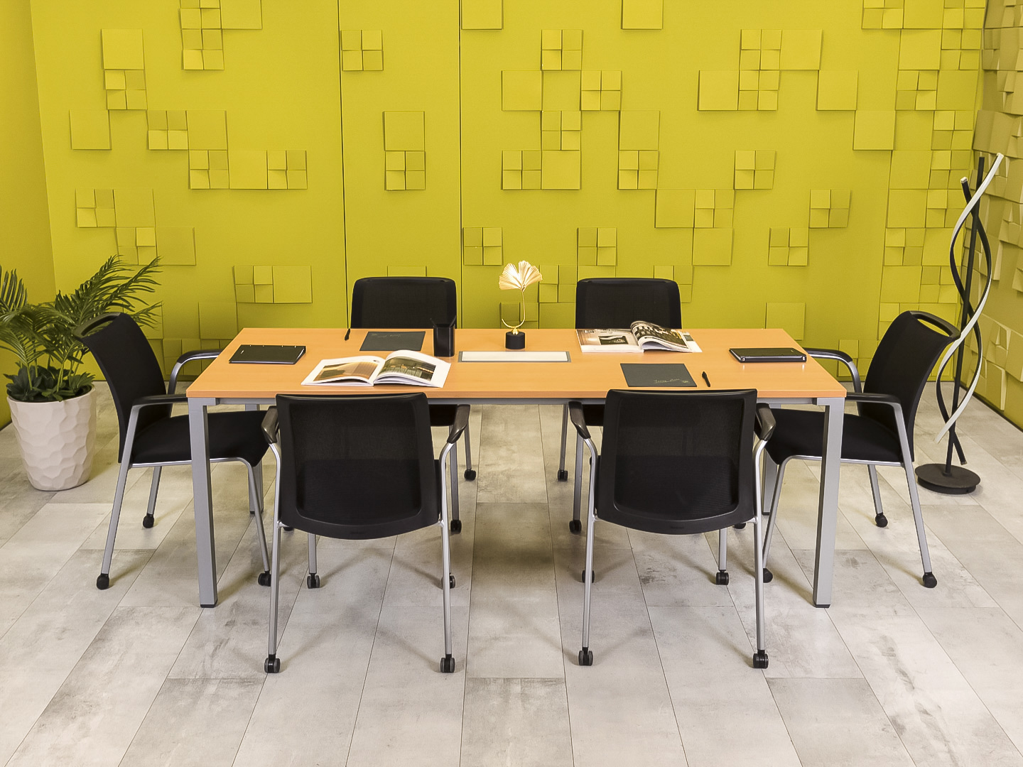 Офисный стол для переговоров Steelcase ЛДСП Ольха Франция  СГПЛ2-04026