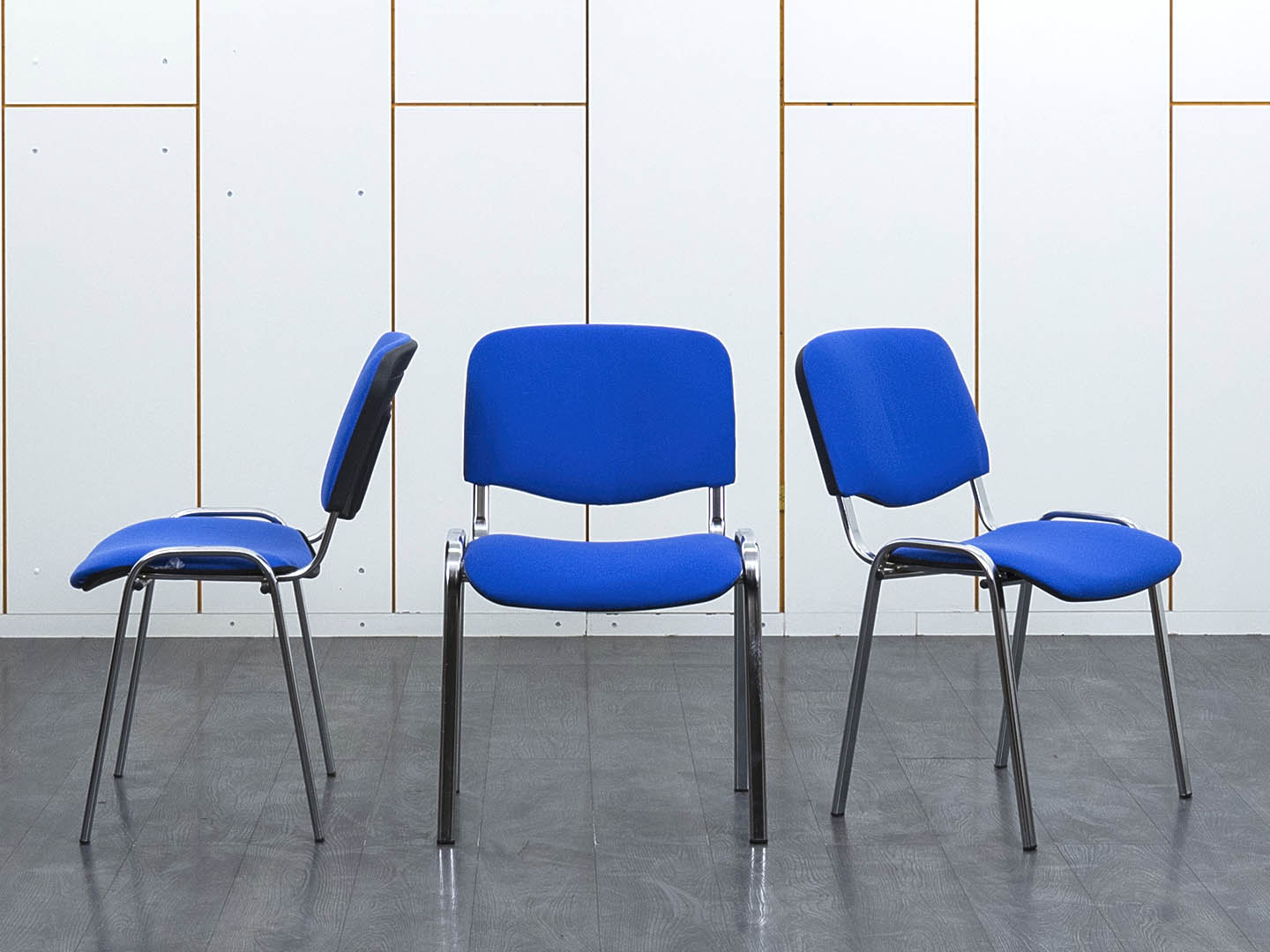 Офисный стул  Ткань/хром Синий ИЗО  (ИзоН(нтх))