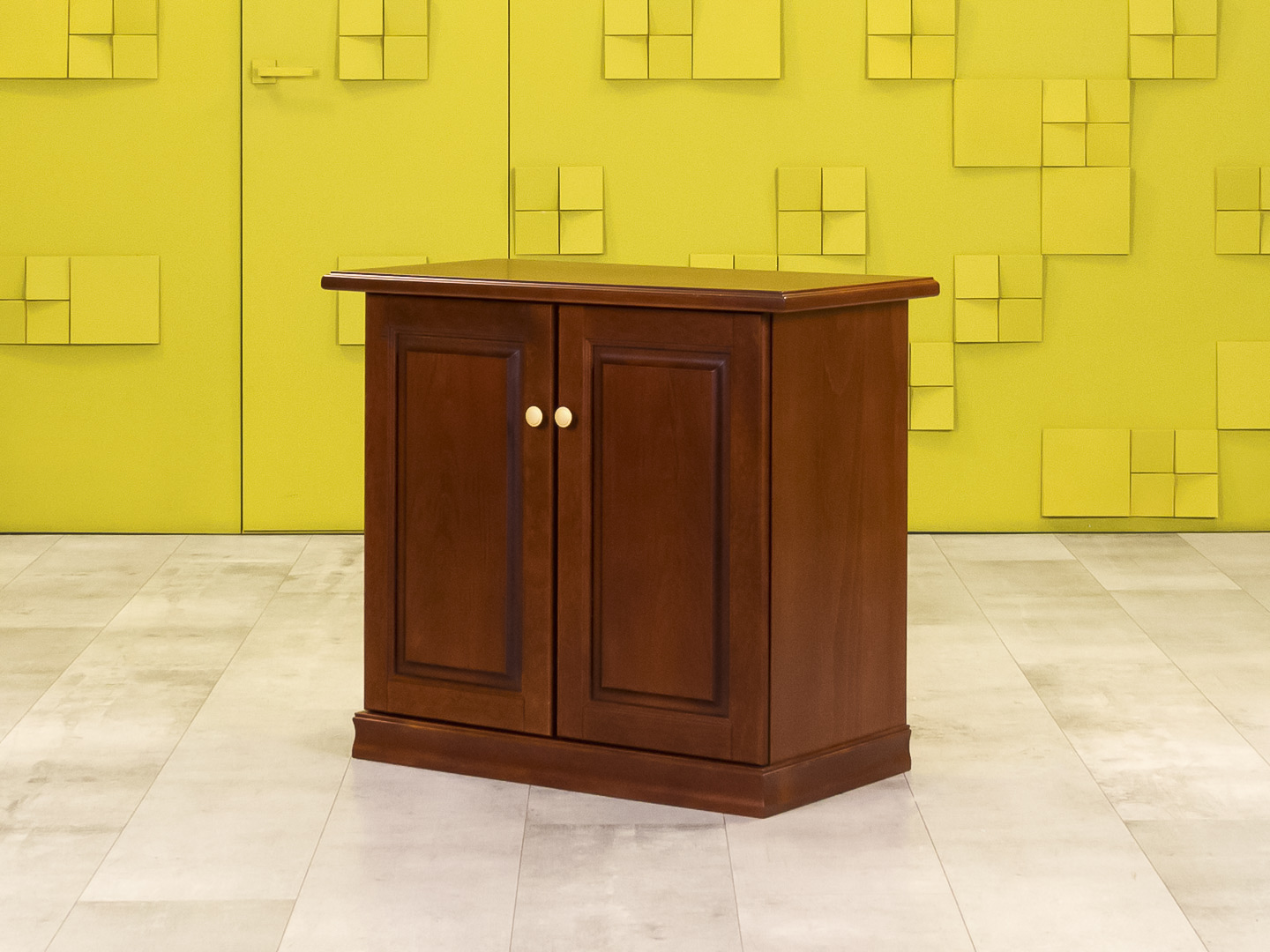 Тумба в кабинет руководителя под оргтехнику 850х430х750 Шпон Вишня Без ящиков Польша_ТО2ДШ-131023