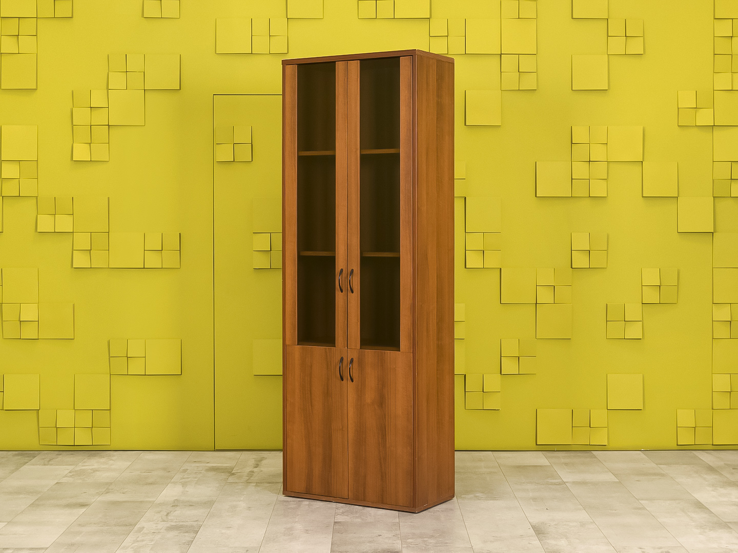 Шкаф для документов офисный  ЛДСП Вишня Россия  ШДКШ-12026