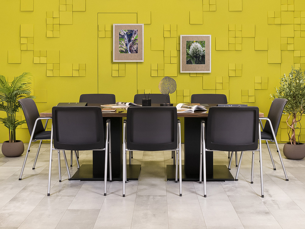 Офисный стол для переговоров Ego 2200x1200x750 Шпон Зебрано Италия_СГПЗ-271123