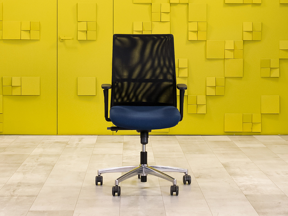 Офисное кресло для персонала на колесах TiO Ткань Синий Германия_КПТН-060823