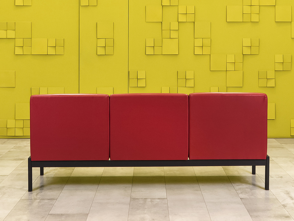 Офисный диван Сандра Кожзам Красный Россия  ДНКК1-27046