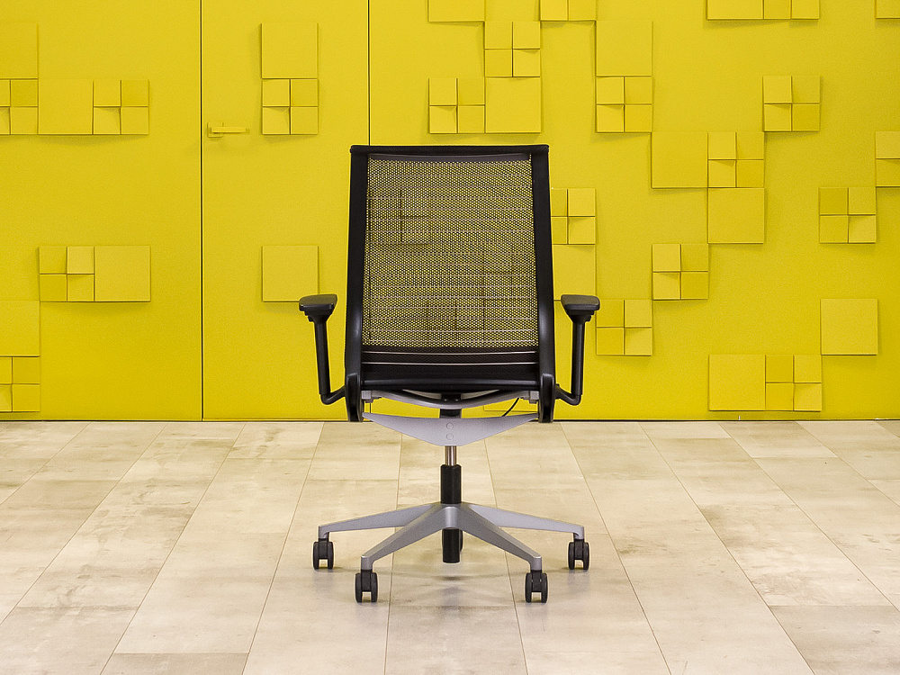 Офисное кресло для персонала на колесах Think Steelcase Ткань Чёрный Франция_КПТЧ-100924