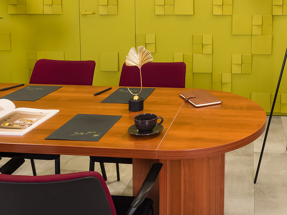 Офисный стол для переговоров 2000x800x750 ЛДСП Вишня Россия_СГОШ-200624