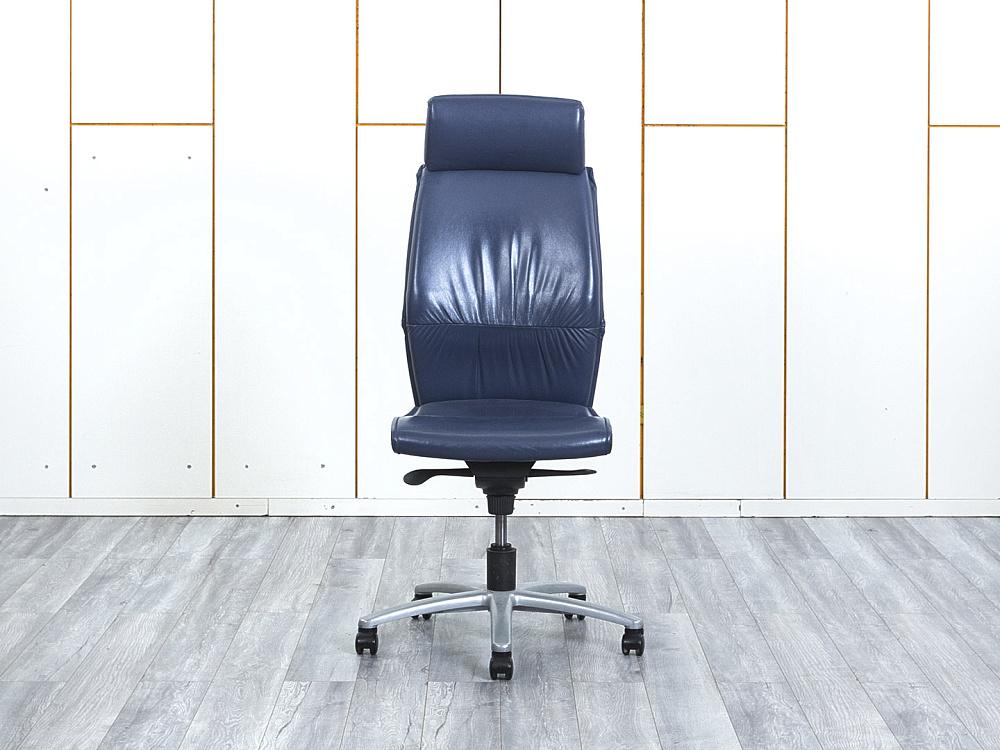 Офисное кресло руководителя   Кожа Синий   (КРКН-15044)
