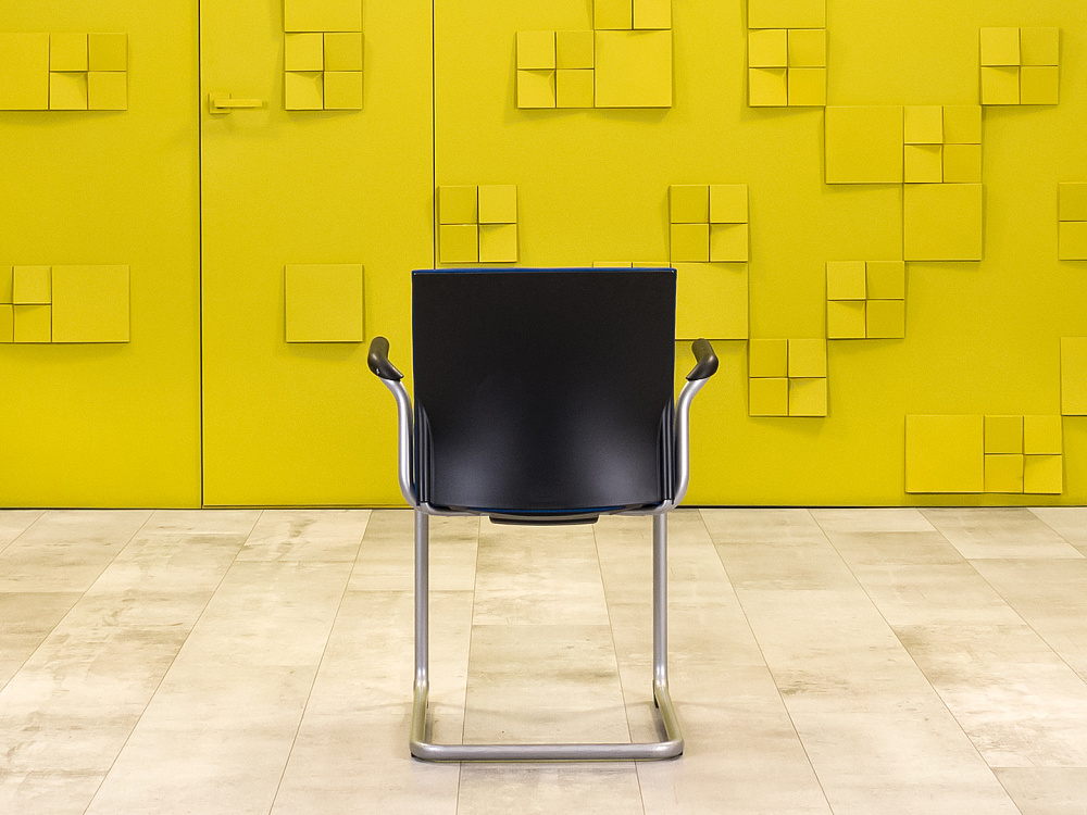 Конференц кресло для переговорной на полозьях Steelcase Ткань Синий Франция_КДТН1-281024