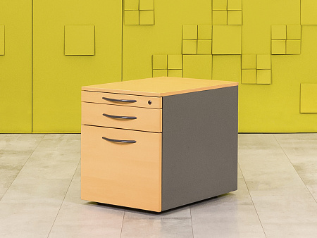 Офисная тумба выкатная Steelcase 430x580x520 ЛДСП Бук 3 ящика Франция_ТВ3ЯВ-051223