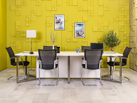 Офисный стол для переговоров LAS 2800x1180x750 ЛДСП Белый Италия_СГПБ-270424