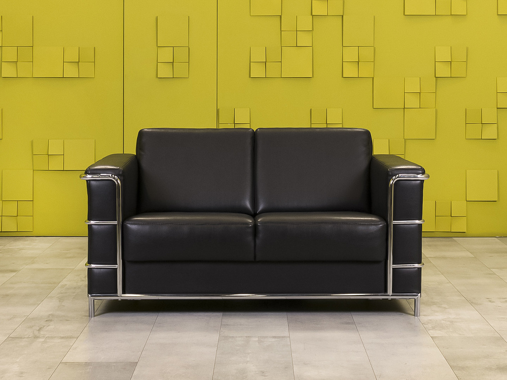 Офисный диван Кенигсберг Кожзам Чёрный Россия  ДНКЧ-13115