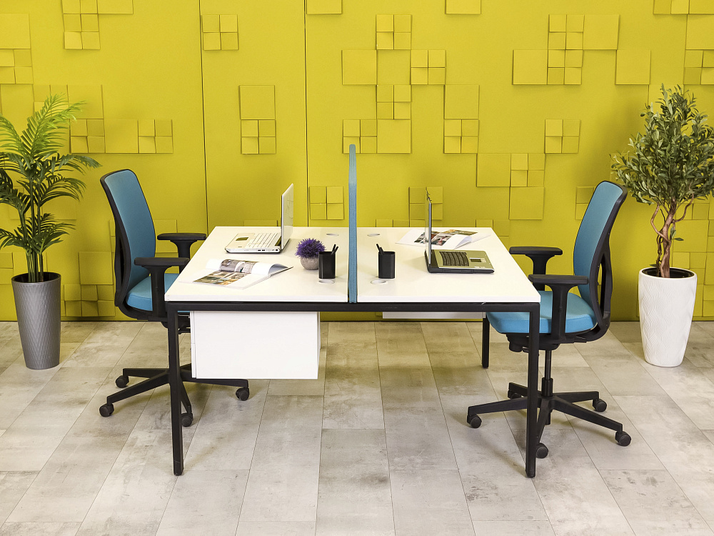 Комплект офисной мебели стол с тумбой  ЛДСП Белый  ГКБ-26016