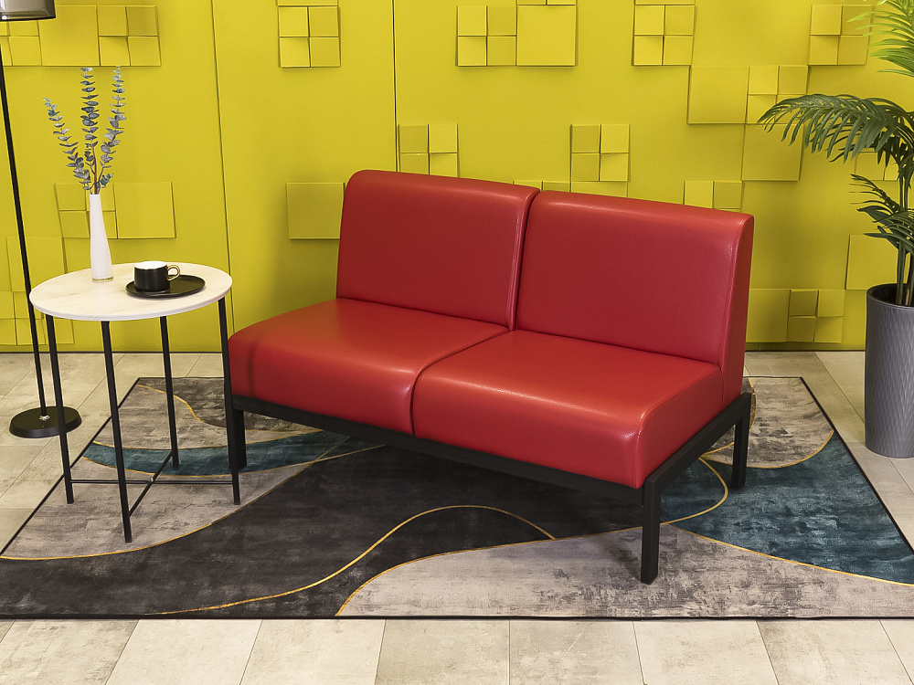 Офисный диван Сандра Кожзам Красный Россия  ДНКК-27046