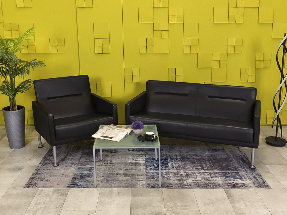 Комплект мягкой мебели Steelcase Кожа Чёрный Франция  ДНКЧК-06026