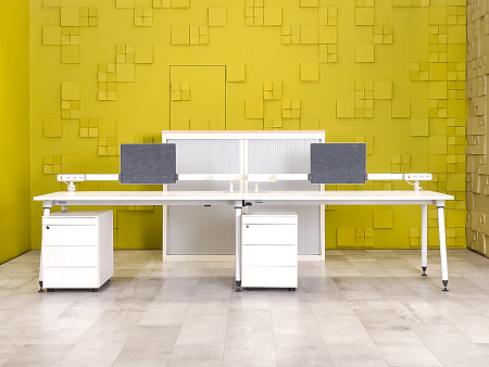 Комплект офисной мебели на 2 человека Herman Miller ДСП Белый США_ГКБ2-111122
