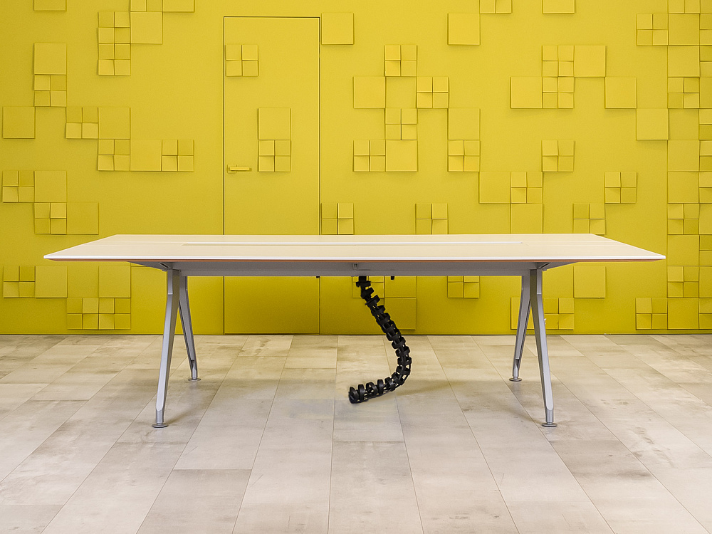 Офисный стол для переговоров Steelcase 2450x1500x720 МДФ Белый Франция_СГПБ-281223