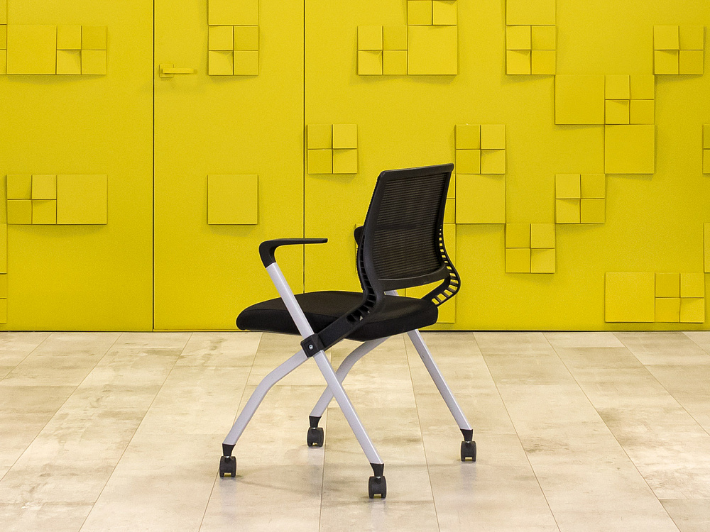 Конференц кресло для переговорной на колесах SUNON Ткань Чёрный Импорт_КНТЧ-261223