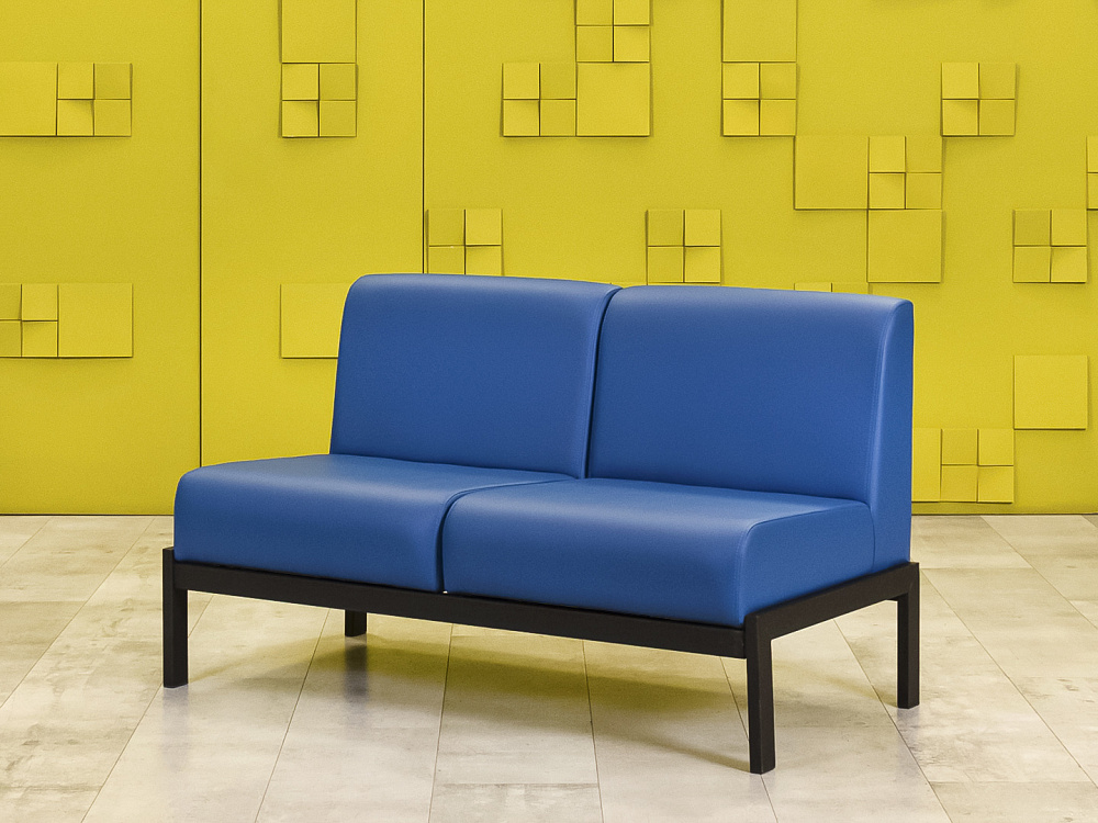 Офисный диван Сандра Кожзам Синий Россия  ДНКН-27046