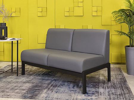 Офисный диван Лофт Сандра Кожзам Серый Россия  ДНКС-18036