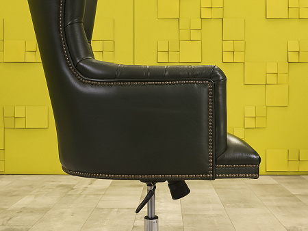 Офисное кресло руководителя на колесах Classik Art & Moble Кожа Зелёный Испания  КРКЗ-16125