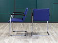 Конференц кресло для переговорной на полозьях BENE Ткань Синий Австрия_КДТН-011122