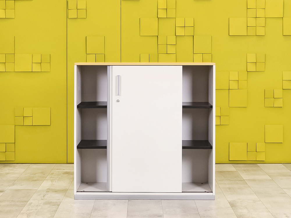 Шкаф для документов офисный Steelcase ЛДСП Белый Франция  ШД2ДБ3-04026