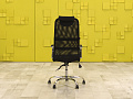 Офисное кресло руководителя на колесах Ткань Чёрный  КРТЧ4-26036