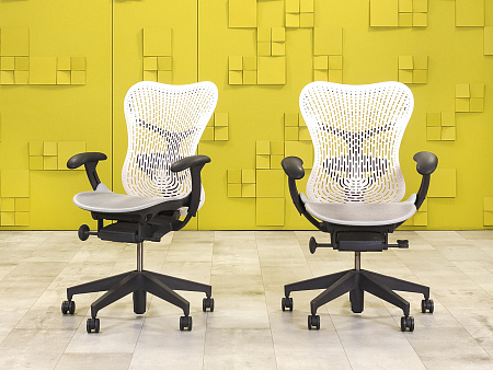 Офисное кресло руководителя на колесах Mirra 2 Herman Miller Сетка Серый США_КРТС-150924