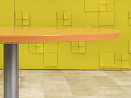 Офисный стол для переговоров Steelcase 1100x1100x720 ЛДСП Бук Франция_СГКВ-280923