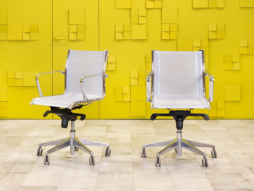 Офисное кресло для персонала на колесах Сетка Серый Италия_КПТС-160924