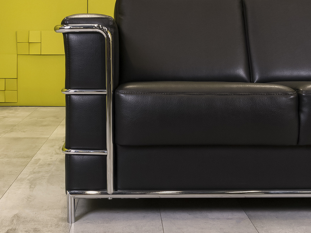 Офисный диван Кенигсберг Кожзам Чёрный Россия  ДНКЧ-13115