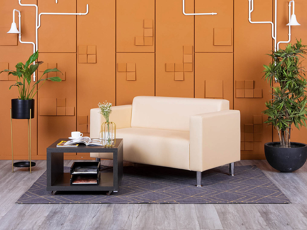 Офисный диван ДМебель Кожзам Бежевый   (ДНКБ2-25094(нов))