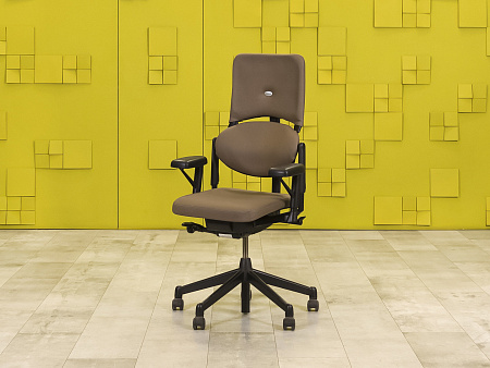 Офисное кресло руководителя на колесах Please 1 Steelcase Кожа Коричневый Германия  КРКК-18125