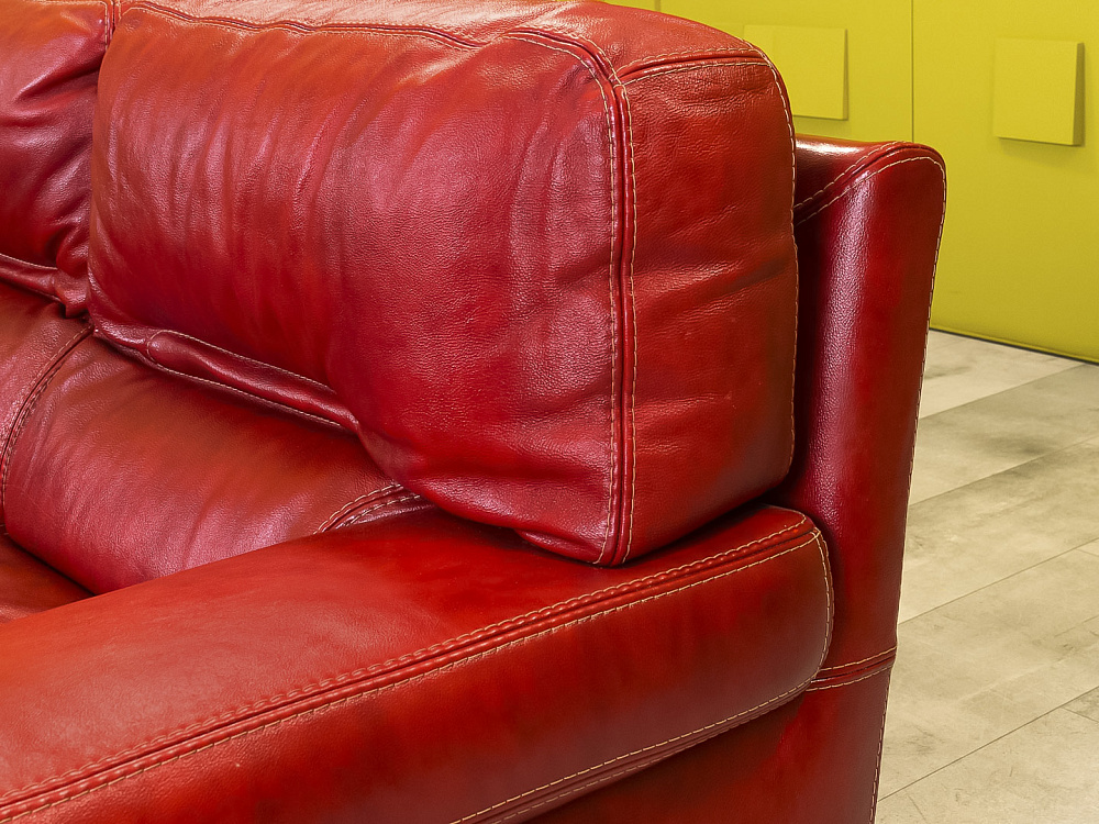 Диван и 2 кресла TS SALOTTI 1600x900 Кожа Красный Италия_ДНККК-241123