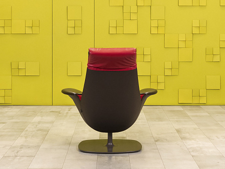 Мягкое кресло Massaud Lounge Chair Steelcase Кожа Красный США  КНКК-19125