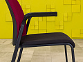 Конференц кресло для переговорной на ножках Steelcase Ткань Чёрный; Красный Франция_КНТЧ2-240923