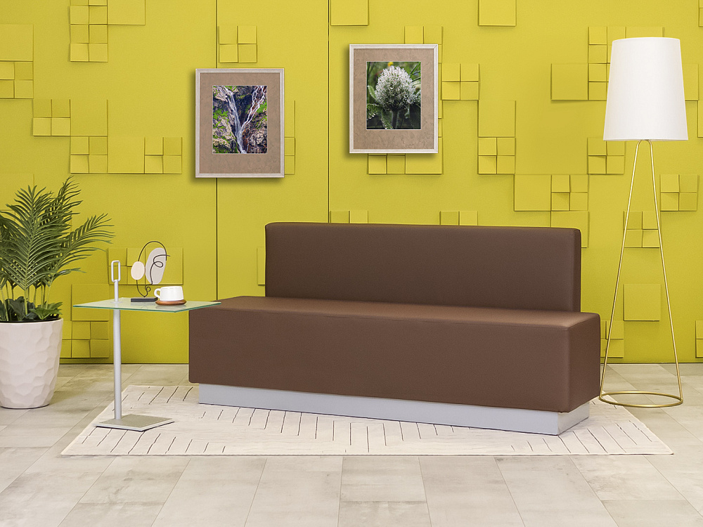 Офисный диван 1790x590 Экокожа Коричневый Россия_ДНКК-170524