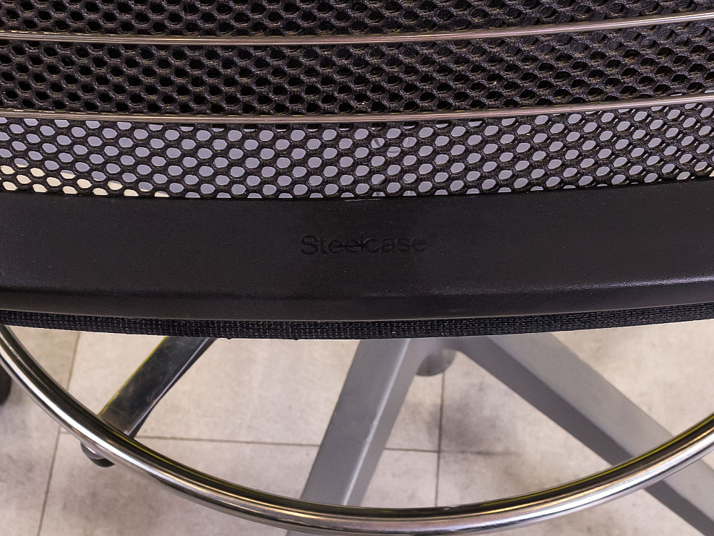 Офисное кресло для персонала на колесах Steelcase Кожа Чёрный Франция_КПКЧ-290922