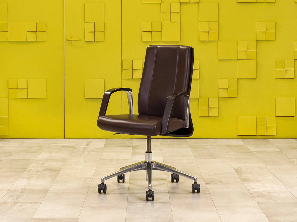 Офисное кресло руководителя на колесах Verona Arte's Кожа Коричневый Италия_КРКК1-231224