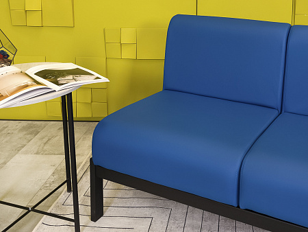 Офисный диван Лофт Сандра Кожзам Синий Россия  ДНКН-18036