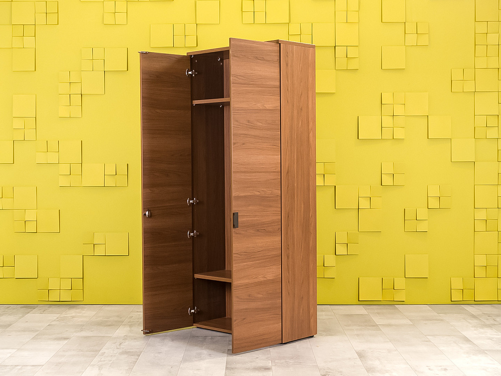 Шкаф для одежды 890x400x2070 Закрытый Шпон Орех Италия_ШГ2ДХ-101023